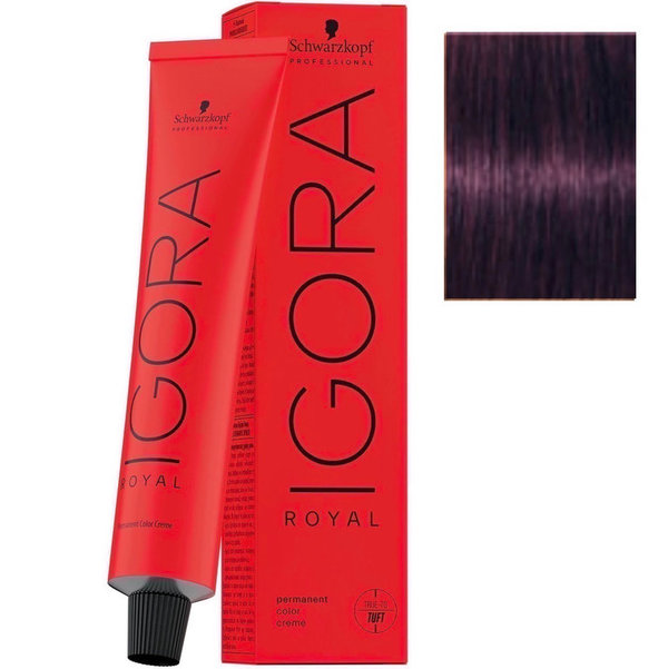 Schwarzkopf Tinte Igora Royal 6-99 Rubio Oscuro Violeta Intenso 60ml Oxidante Incluido