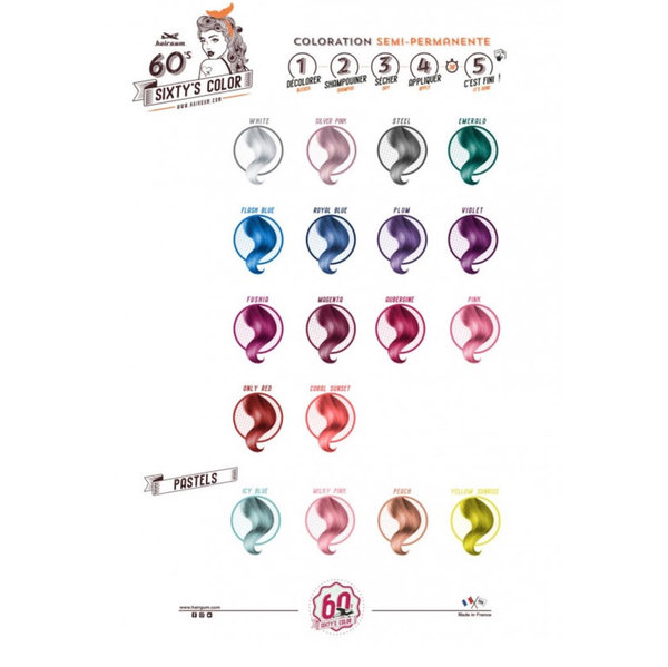 Hairgum Sixtys Color Fushia Coloración Directa 60ml