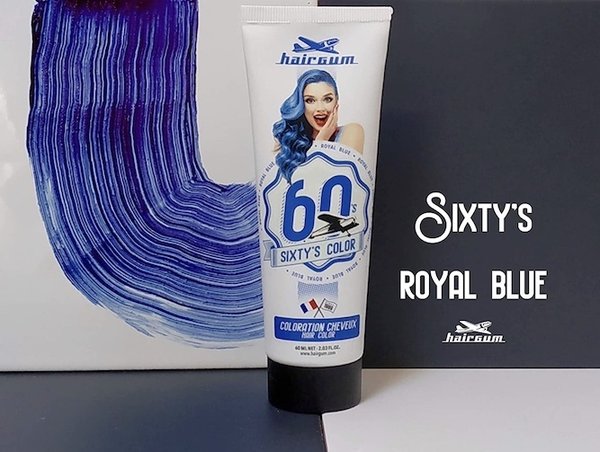 Hairgum Sixtys Color Royal Blue Coloración Directa 60ml