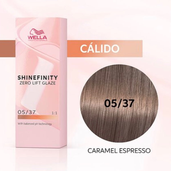 Wella Tinte Shinefinity 05/37 Caramel Expresso 60ml Activador Incluido