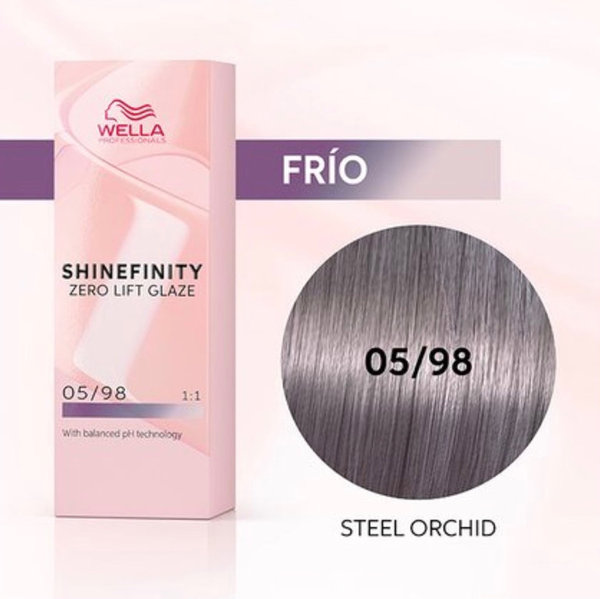 Wella Tinte Shinefinity 05/98 Steel Orchid 60ml Activador Incluido