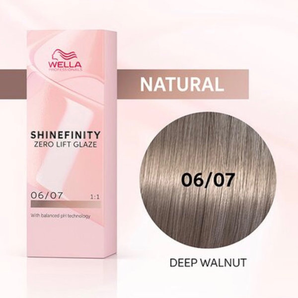 Wella Tinte Shinefinity 06/07 Deep Walnut 60ml Activador Incluido