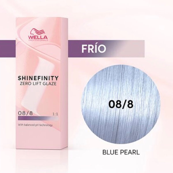 Wella Tinte Shinefinity 08/8 Blue Pearl 60ml Activador Incluido