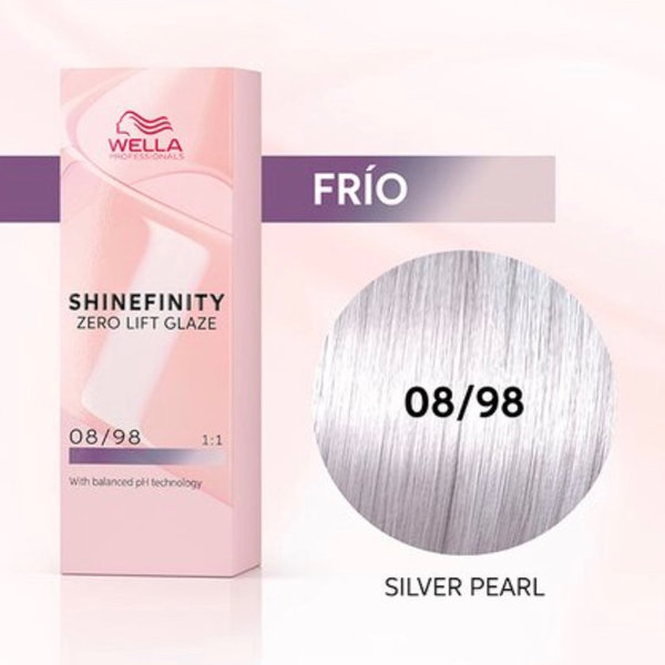 Wella Tinte Shinefinity 08/98 Silver Pearl 60ml Activador Incluido